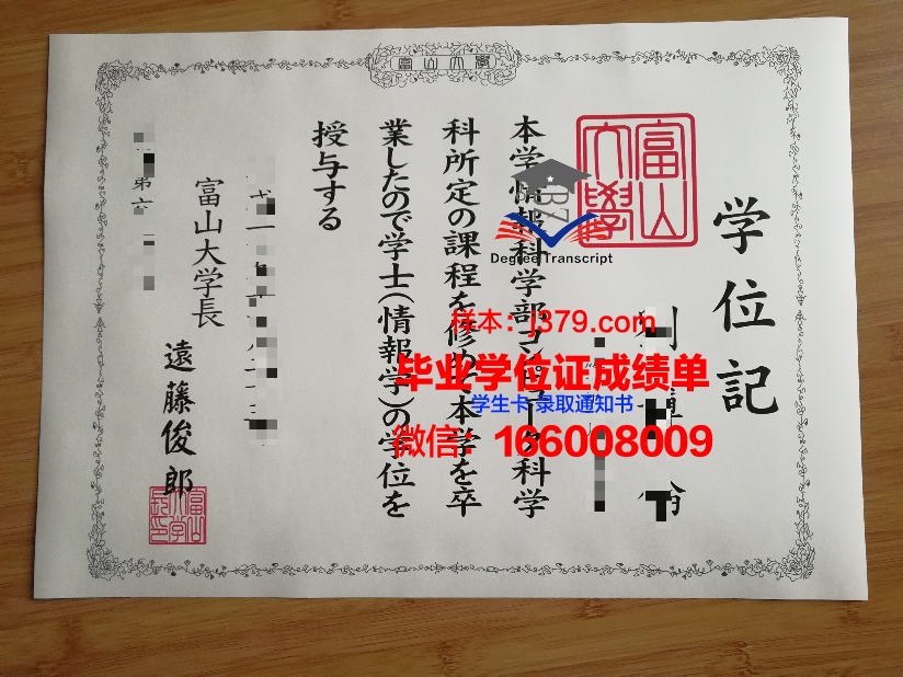 富山国际学院毕业文凭
