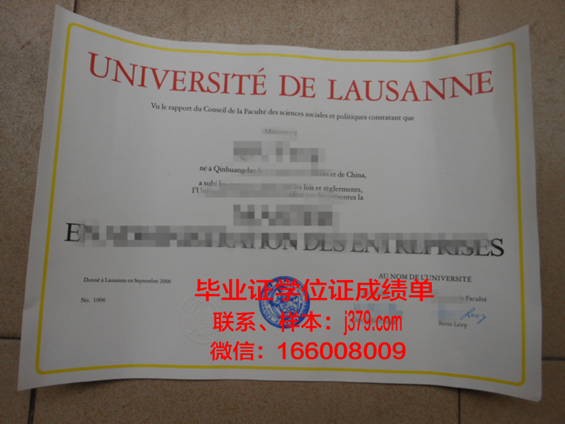 洛桑大学硕士毕业证：一份跨越国界的学术荣耀