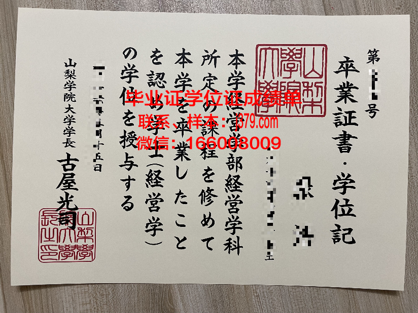 山梨大学毕业证书(釜庆大学毕业证)