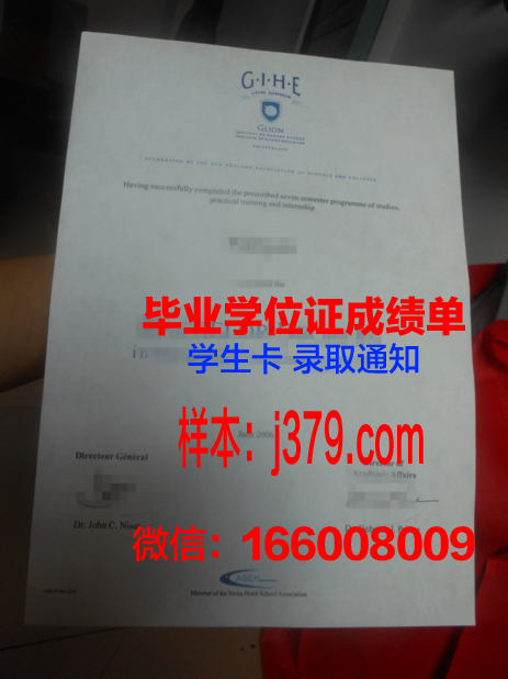 尚博里昂大学教学与研究中心证书成绩单