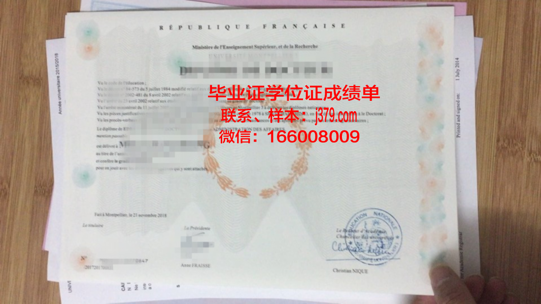 国立蒙彼利埃高等化学学院毕业证Diploma文凭