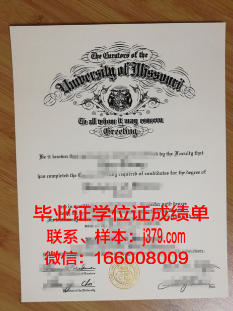 密苏里大学 diploma 毕业证